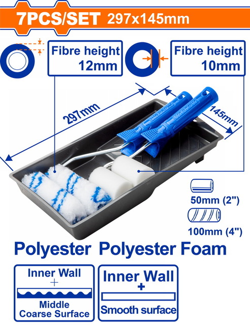 WADFOW 7-in-1 Cylinder brush set (WCB3H71)