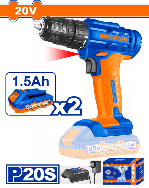 WADFOW Lithium-Ion cordless drill 20V / 1.5Ah / 35Nm / 2 ΜΠΑΤ (WCDP512)