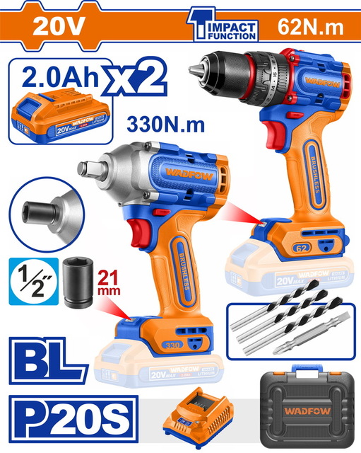 WADFOW Cordless 2 pcs combo kit (WCK20275E)