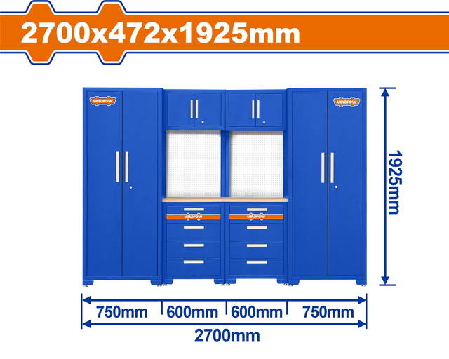 WADFOW Heavy-duty modular garage cabinets 6 pcs (WCS3A06)