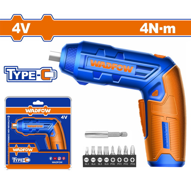 WADFOW Lithium-Ion cordless screwdriver 4V Type C (WCV4415)
