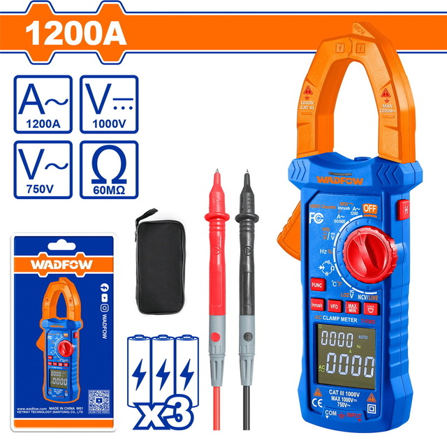 WADFOW Digital AC clamp meter (WDΜ8801)