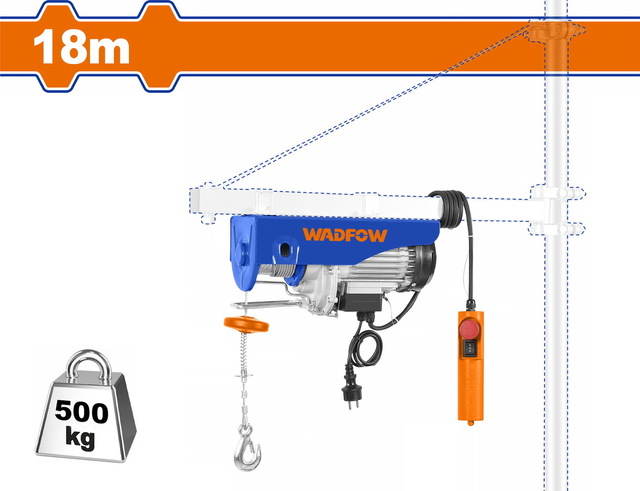 WADFOW Electric hoist 800W 250/500Kg 18m (WETH1A01)