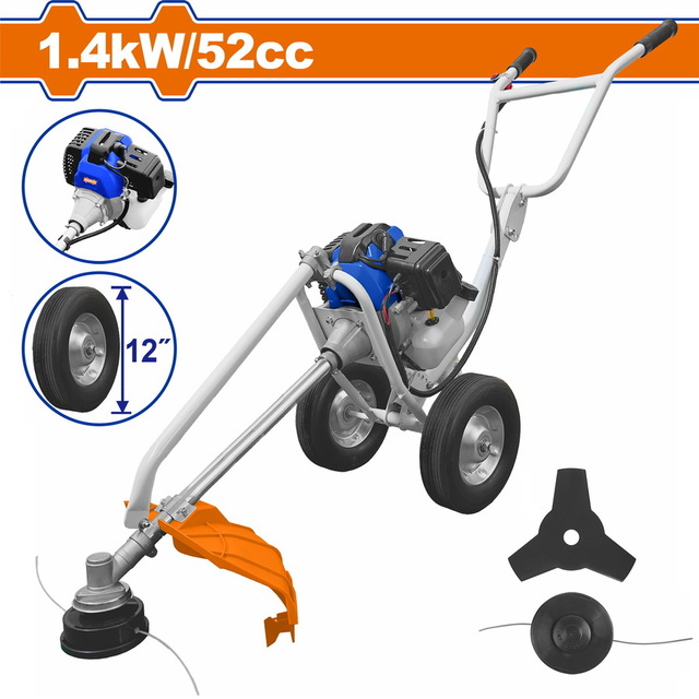 WADFOW Hand push gasoline grass trimmer and bush cutter 52cc / 2.2HP (WGM3A52)