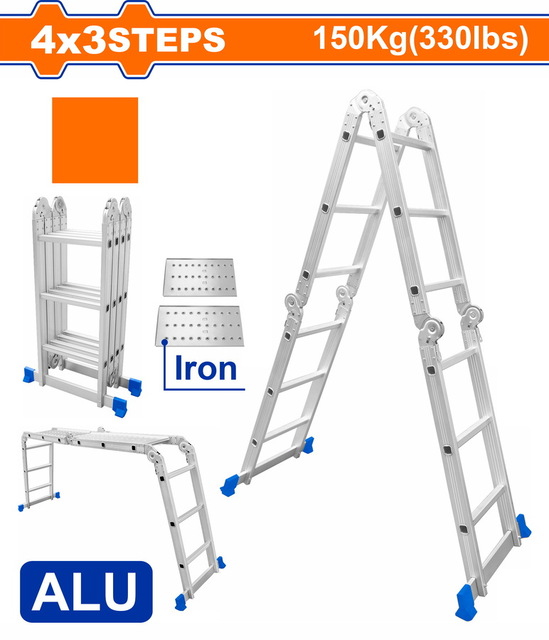 WADFOW Multi-purpose aluminum ladder 4X3 steps (WLD7H43)