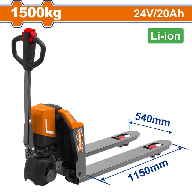 WADFOW Electric pallet truck 1.500Kg / Li-ion 24V-20Ah (WNHLR15)