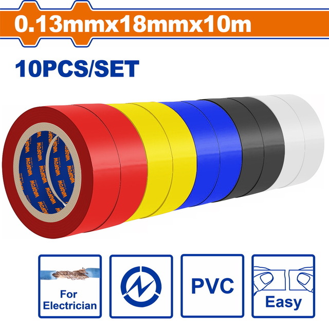 WADFOW PVC insulating tape 10m 10pcs (WPN1023)