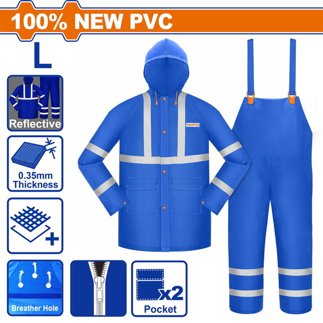 WADFOW Rain suit with reflective strip L (WRC500L)