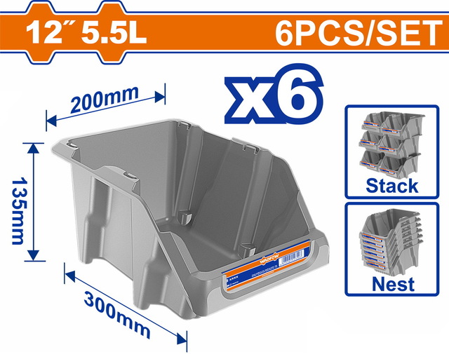 WADFOW 6 Pcs Storage bins set (WTB0604)