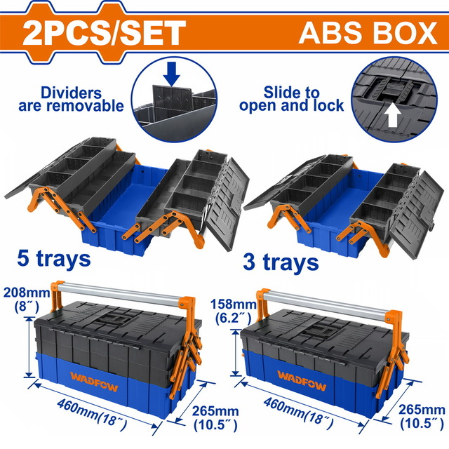 WADFOW ΣΕΤ ΕΡΓΑΛΕΙΟΘΗΚΕΣ ΠΛΑΣΤΙΚΕΣ 2ΤΕΜ (WTB4308)
