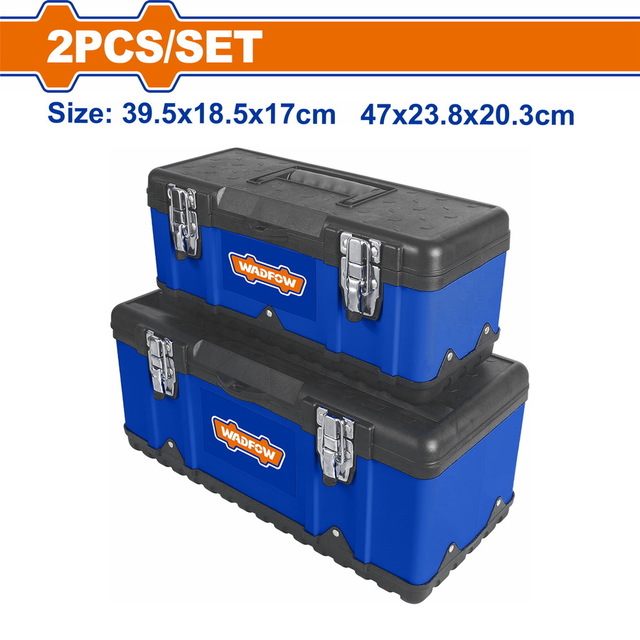 WADFOW 2 Pcs Plastic&Steel tool boxes set 15.5