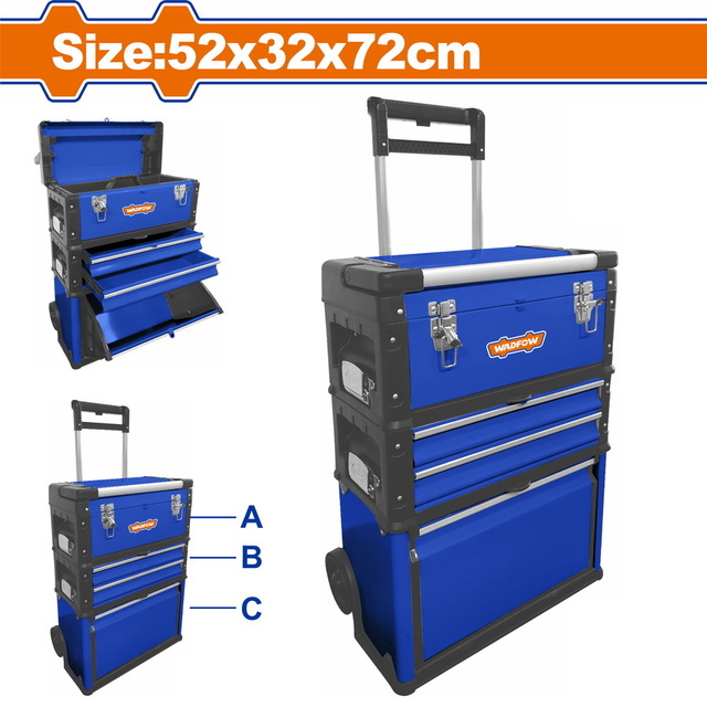 WADFOW Trolley style tool box  520 Χ 320 Χ 720mm (WTB6A72)