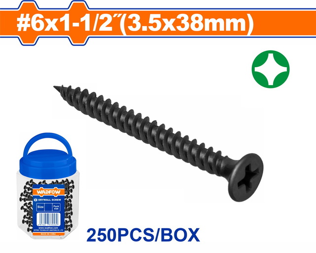 WADFOW Drywall screw 3.5 Χ 38 250pcs plastic bottle (WXS2T14)