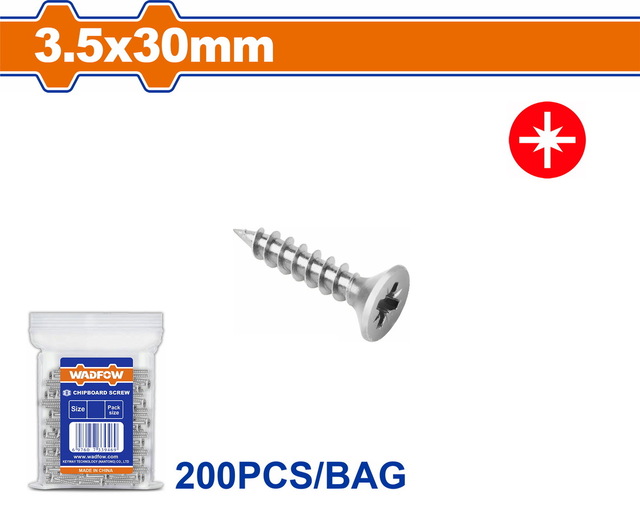 WADFOW Chipboard screw 3.5 Χ 30mm 200PCS (WXS592A06)