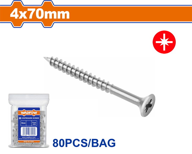 WADFOW Chipboard screw 4 Χ 70mm 80pcs (WXS593A12)