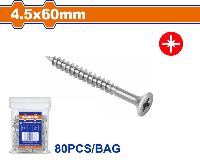 WADFOW Chipboard screw 4.5 Χ 60mm 80TEM (WXS594A11)