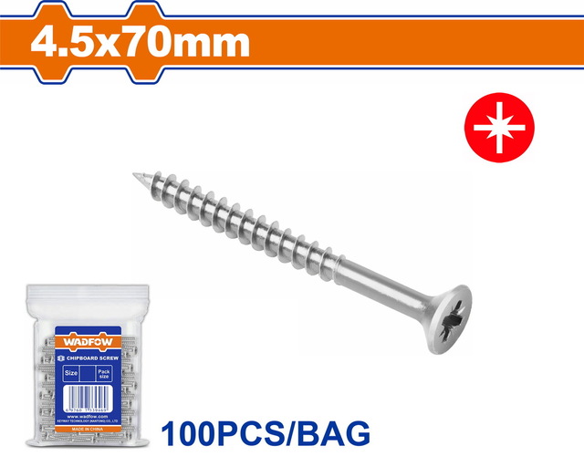 WADFOW Chipboard screw 4.5 Χ 70mm 100pcs (WXS594A12)