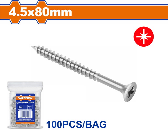 WADFOW Chipboard screw 4.5 Χ 80mm 100pcs (WXS594A13)