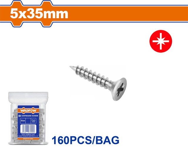 WADFOW Chipboard screw 5 Χ 35mm 160pcs (WXS595A07)