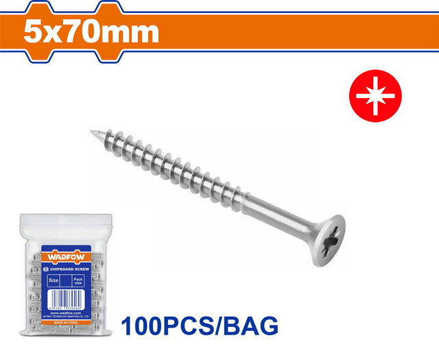 WADFOW Chipboard screw 5 Χ 70mm 100TEM (WXS595A12)