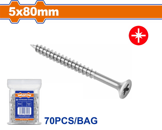 WADFOW Chipboard screw 5 Χ 80mm 70pcs (WXS595A13)