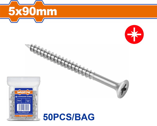 WADFOW Chipboard screw 5 Χ 90mm 50TEM (WXS595A14)