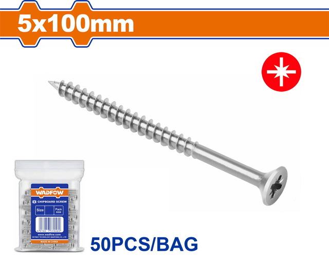 WADFOW Chipboard screw 5 Χ 100mm 50pcs (WXS595A15)