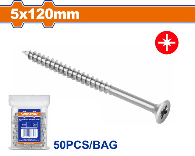 WADFOW Chipboard screw  5 Χ 120mm 50pcs (WXS595A16)