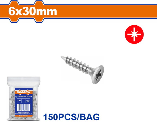 WADFOW Chipboard screw 6 Χ 30mm 150pcs (WXS596A06)