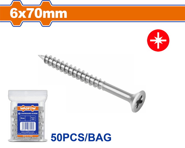 WADFOW Chipboard screw 6 Χ 70mm 50pcs (WXS596A12)