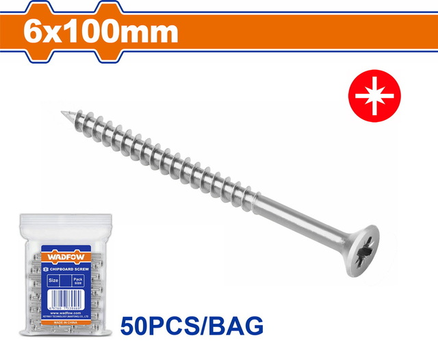 WADFOW Chipboard screw 6 Χ 100mm 50pcs (WXS596A15)