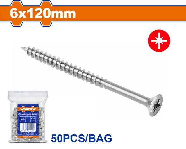 WADFOW Chipboard screw 6 Χ 120mm 50TEM (WXS596A16)