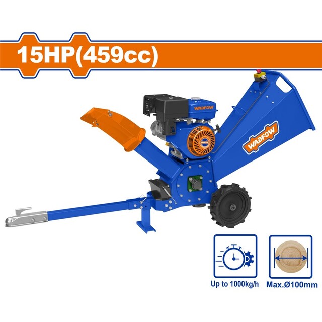 WADFOW Gasoline wood chipper 459cc / 15HP / 100mm ΜΕ ΧΕΙΡΟΜΙΖΑ (WXU1315)