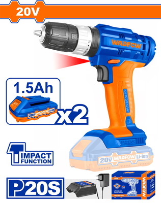 WADFOW Lithium-Ion impact drill 20V / 1.5Ah / 35Nm (WCDP522)