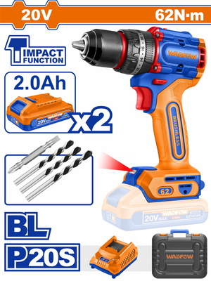 WADFOW Compact Brushless Cordless Impact Drill (WCDP6281E)