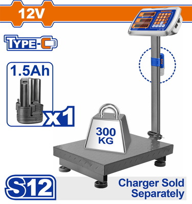 WADFOW Cordless scale  12V / 300Kg (WEC1303)