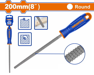 WADFOW ΡΑΣΠΑ ΞΥΛΟΥ ΣΤΡΟΓΓΥΛΗ 8" / 200mm (WFE8848)