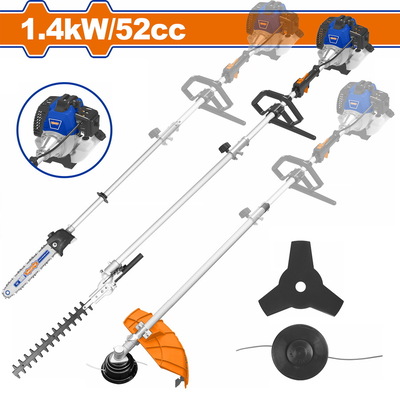 WADFOW 4-in-1 Gasoline Hedge trimmer multi tool 52cc / 2.2HP (WGM4552)