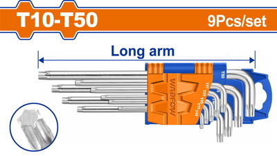 WADFOW Torx key T10-T50 9ΤΕΜ (WHK3291)