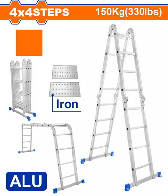 WADFOW Multi-purpose aluminum ladder 4X4 steps (WLD7H44)