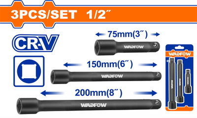 WADFOW 1/2" Dr. Impact extension bar set (3"/ 6" / 8") 3ΤΕΜ (WMS7403)
