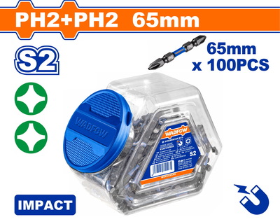 WADFOW ΣΕΤ ΜΥΤΕΣ ΜΑΥΡΕΣ IMPACT ΜΑΓΝ. ΔΙΠΛΕΣ ΡΗ2 + ΡΗ2 65mm 100ΤΕΜ (WSV5KPH265)