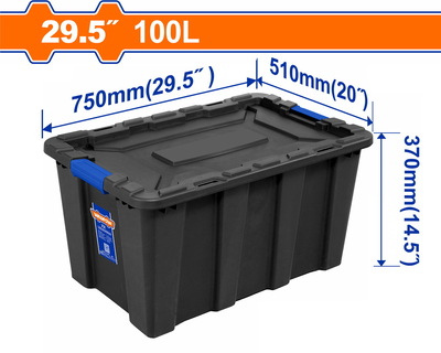WADFOW Plastic storage container 29.5" / 100Lit (WTB331B)