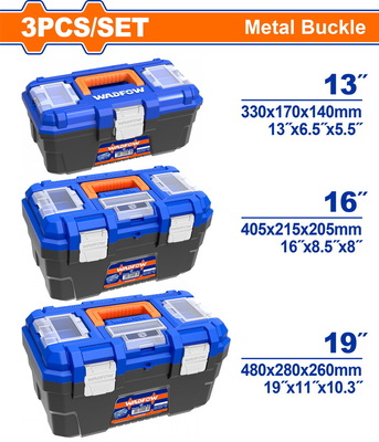 WADFOW 3 Pcs Plastic tool boxes set (WTB4103)