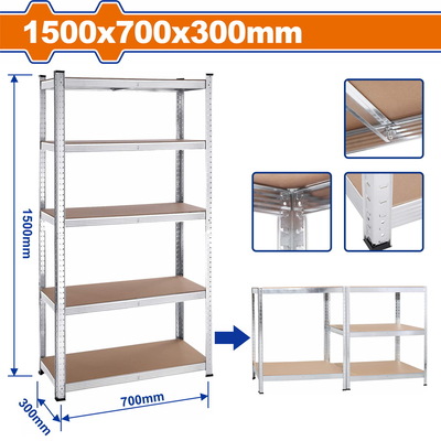 WADFOW 5-Tier adjustable storage shelves 1500X700X300mm (WTS1A73)