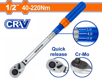 WADFOW Preset torque wrench 1/2" 430mm / 40-220Nm (WWQ1D12)