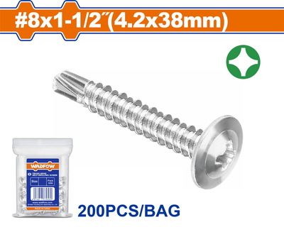 WADFOW Truss head self-drilling screw 8 Χ 1-1/2" / 4.2 Χ 38mm 200pcs (WXS3915)