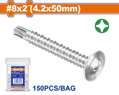 WADFOW Truss head self-drilling screw 8 Χ 2" / 4.2 Χ 50mm 150pcs (WXS3916)