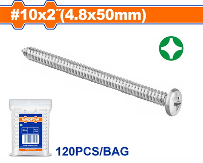 WADFOW Pan head self-tapping screw 10 Χ 2" / 4.8 Χ 50mm 120pcs (WXSA947)