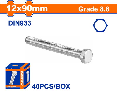 WADFOW ΒΙΔΑ ΕΞΑΓΩΝΗ ΓΑΛΒ. 8.8 DIN933 12X90 40TEM (WXSP54GA)